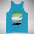Aromantic Pride Flag Ripped Reveal Premium Tank Top - Neon Blue